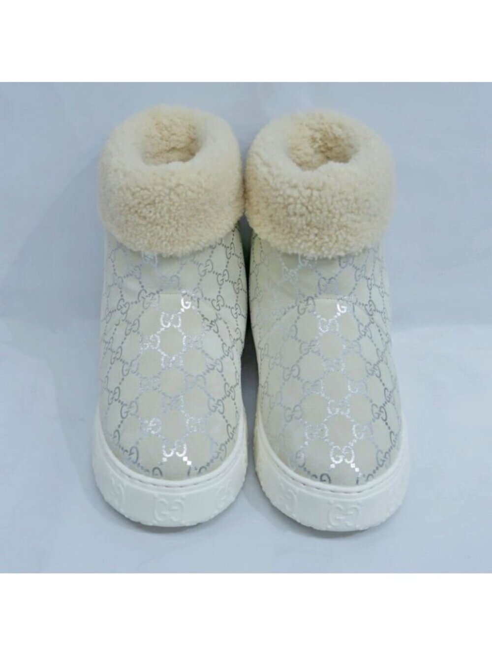 Gucci Boots Merino Wool 36.5 Grey Silver Shoes - Picture 3 of 10